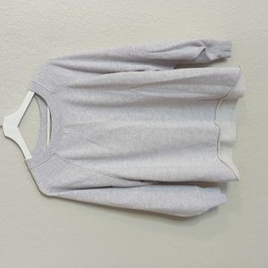 aerie Medium Rolled Hem heather gray sweatshirt